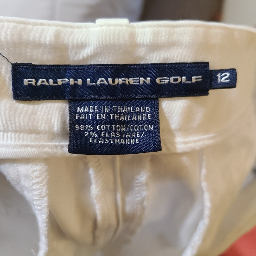 Ralph Lauren Bermuda Golf Shorts Womens Size 12 White Mid Rise Cotton Stretch - Picture 8 of 8